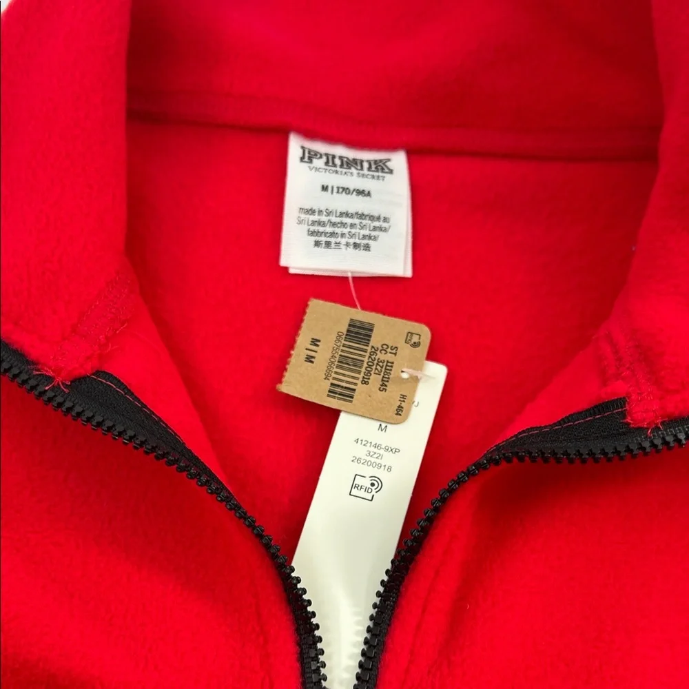 PINK Victoria's Secret Women's Bright Red Bomber Jacket